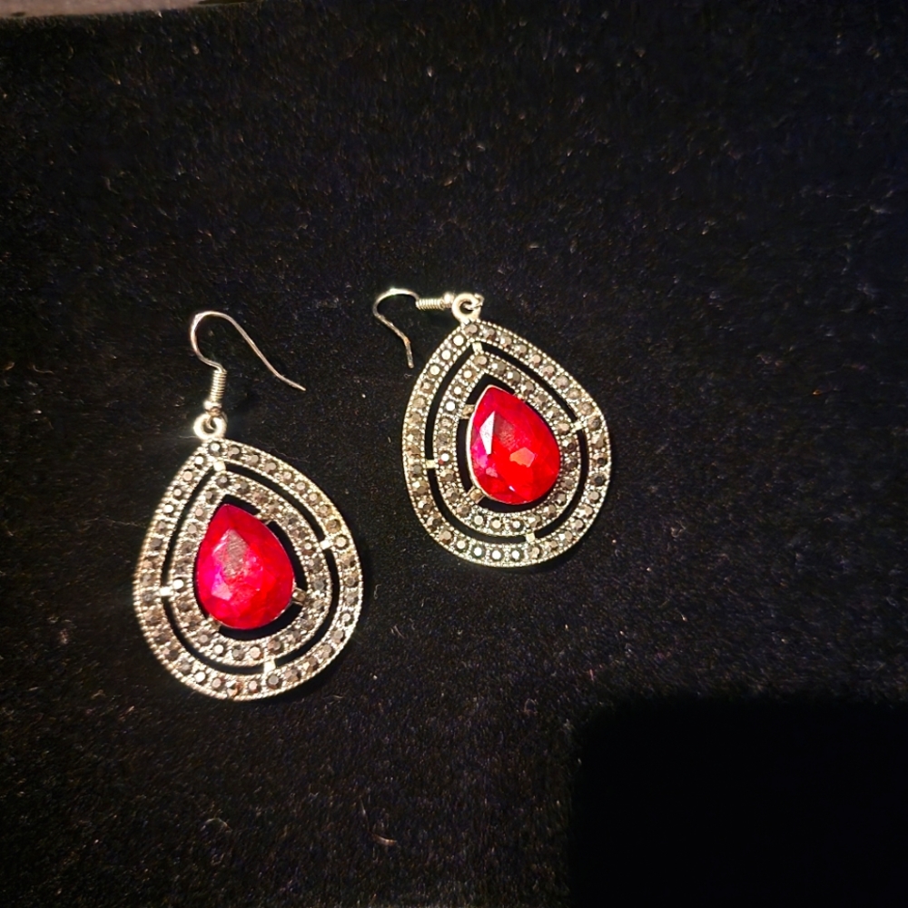 Fashion Earring Faux Ruby